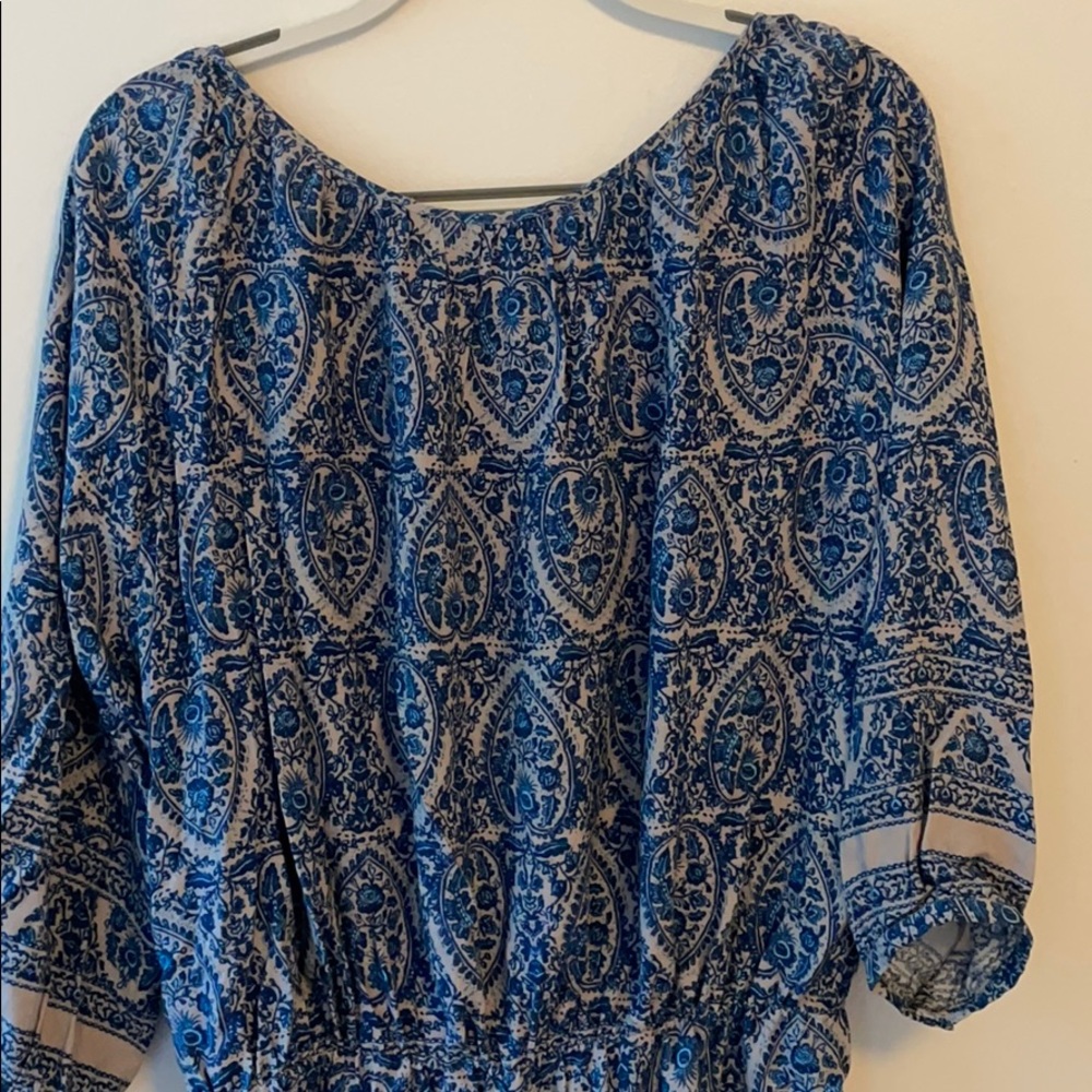 Patterned button front soft and comfortable romper - Picture 5 of 6